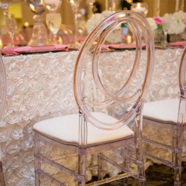 Chanel Chair for wedding hire in kent